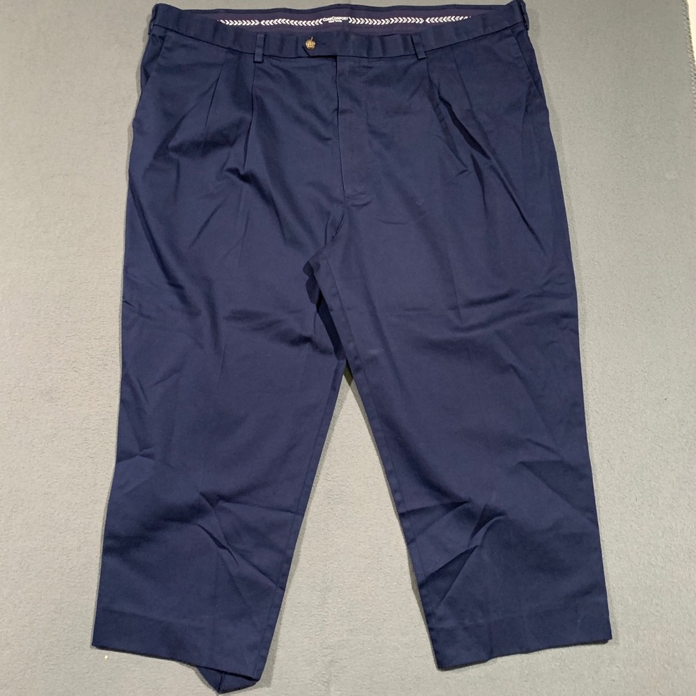 Roundtree & Yorke TravelSmart Mens Dress Pants Navy Blue 50x32‎ Altered 48 x25